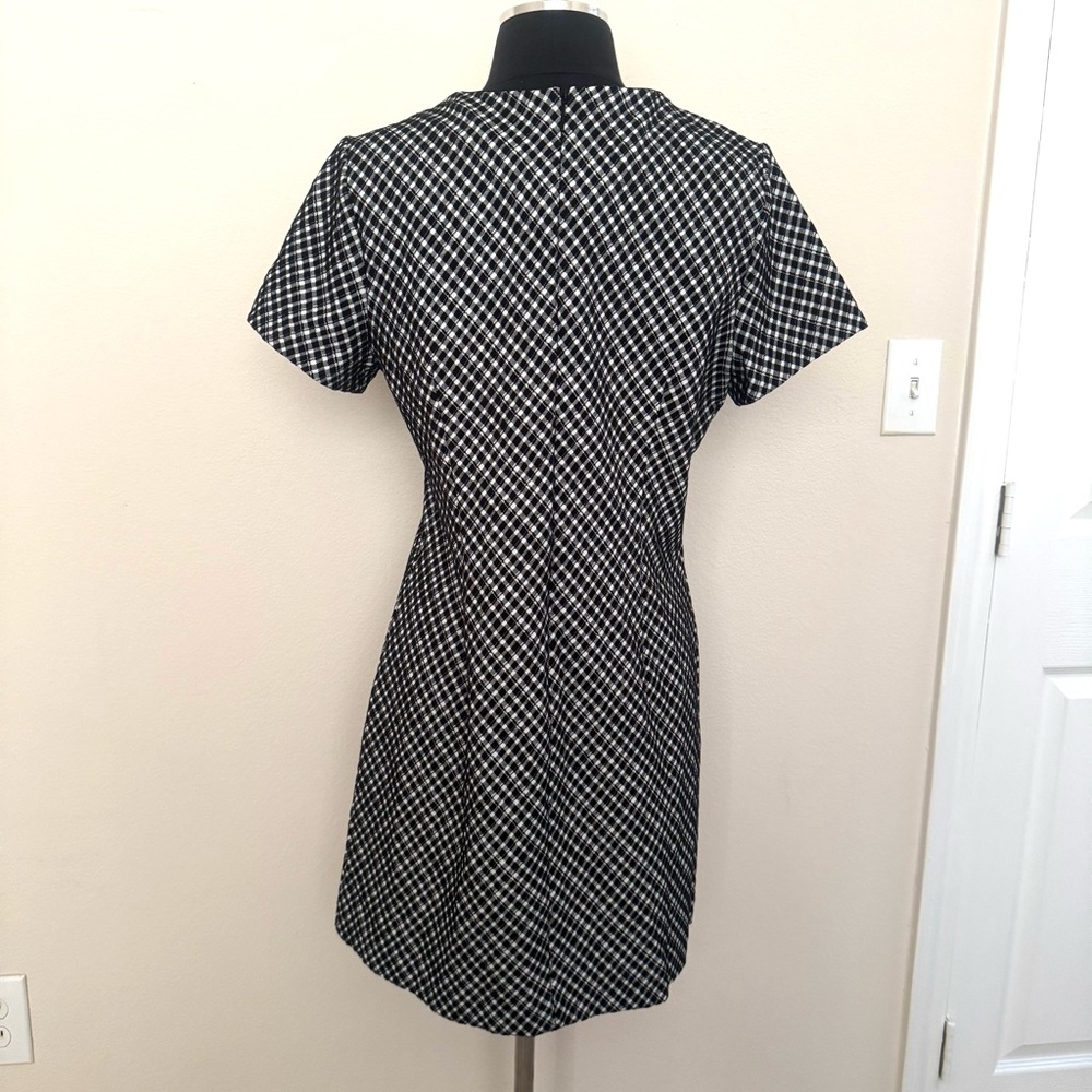 SPANX Medium Dress Ponte Stretch Mini Dress in Jacquard Black Plaid Size Medium - Picture 4 of 9